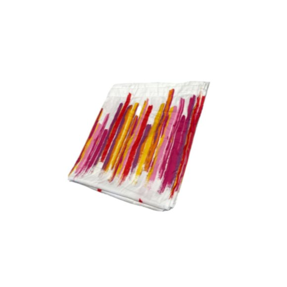 JC Penney Colorful Shower Curtain Designer Red Pink Bright Discontinued Bathroom - Picture 1 of 4